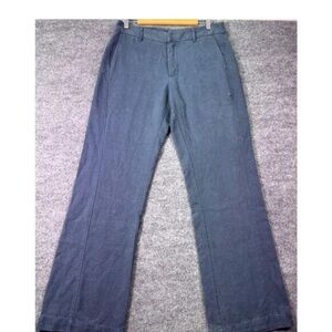 Patagonia Hemp Tweed Slacks Womens 10 Blue Wide Leg Trouser Pants 55% Hemp